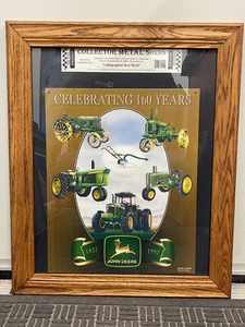John Deere Vintage Replica Metal Sign Framed