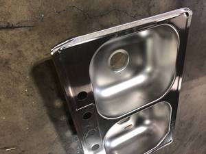 Glacier Bay 33 in. Drop in Double Bowl 22 Gauge Stainless Steel Kitchen Sink with 4-Holes Customer Returns See Pictures