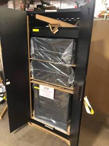 Husky 4-Piece Heavy Duty Welded Steel Garage Storage System in Black (92 in. W x 81 in. H x 24 in. D) Customer Returns See Pictures