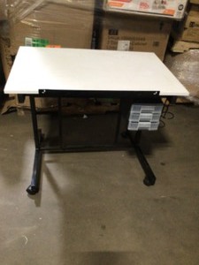 Studio Designs Deluxe 41 Wide Craft Station Black  White Mobile Drawing  Writing Desk with Adjustable Top and Storage