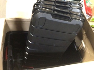 Storage Box 82 Qt Heavy Duty Weather Tight Store-It-All Container Bin Black 4 Pk