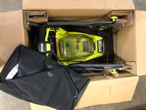 lot 25 image: RYOBI ONE HP 18V Brushless 16 in. Cordless Battery Walk Behind Push Lawn Mower (Tool Only)  Customer Returns See Pictures