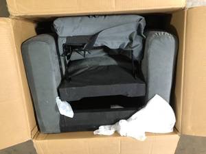 lot 27 image: HOMESTOCK Recline, Relax, Rule Kids Comfort Champions, Push Back Kids Recliner Chair with Footrest & Cup Holders  Customer Returns See Pictures