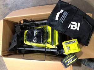 lot 35 image: RYOBI 40V HP Brushless 20 in. Cordless Electric Battery Multi-Blade Walk Behind Self-Propelled Mower - 8.0Ah Battery & Charger   Customer Returns See Pictures