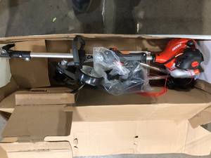 lot 37 image: ECHO 21.2 cc Gas 2-Stroke Attachment Capable Straight Shaft String Trimmer with Speed-Feed Head and Curved Shaft Edger Kit   Customer Returns See Pictures