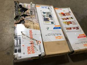 lot 41 image: Lot of Assorted Storage Shelving Various Sizes and Conditoins   Customer Returns See Pictures