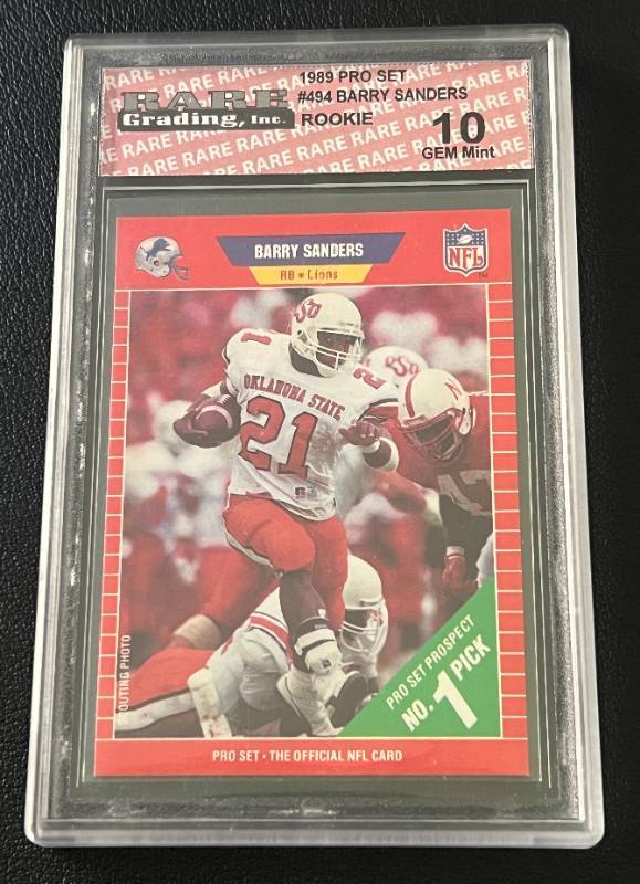 BARRY SANDERS - 1989 PRO SET #494 - ROOKIE CARD GRADED PGA 10 GEM MINT!  DETROIT LIONS - WOW ! L@@K !