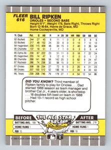 lot 22 image: Billy Ripken F Face Iconic 1989 Fleer Error Card #616 - Rare Baseball Card