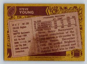 lot 24 image: Steve Young RC - 1986 Topps # 374 Vintage Rookie Football Card