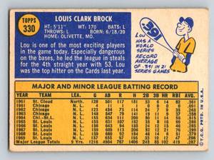 lot 61 image: Lou Brock 1970 Topps #330 Vintage Baseball Card