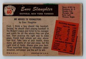 lot 104 image: 1955 Bowman #60 Enos Slaughter Vintage Baseball Card