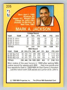 lot 205 image: Mark Jackson 1990 Hoops #205 Iconic Card w Menendez Brothers in Background Basketball