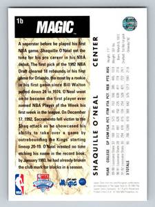 lot 226 image: Shaquille ONeal RC 1992-93 Upper Deck NBA Draft Trade Card #1b Rookie Basketball Card