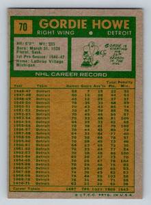 lot 230 image: Gordie Howe 1971-72 Topps #70 Vintage Hockey Card
