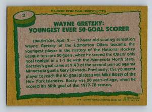 lot 236 image: Wayne Gretzky 1979-80 Topps Record Breaker #3 Vintage Hockey Card