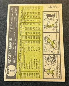 lot 5 image: Roger Maris 1961 Topps #2 - Vintage Baseball Card