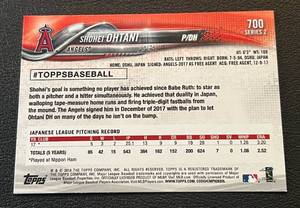 lot 9 image: Shohei Ohtani RC - 2018 Topps #700 Rookie Baseball Card