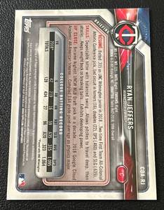 lot 23 image: Ryan Jeffers Auto RC - 2018 Bowman Chrome Prospect Topps Certified Autograph Issue #CDA-RJ - Minnesota Twins Signed Rookie Baseball Card