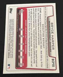 lot 62 image: Bryce Harper RC 2012 Bowman Chrome Prospects #BCP10 Rookie Baseball Card