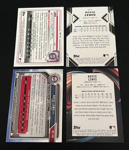 lot 116 image: Royce Lewis 4 Card RC Lot - Bowman, Prospects, Chrome, and Platinum Minnesota Twins Rookie Cards