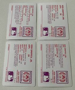 lot 135 image: Ken Griffey Jr. Father and Son Lot of 4 - 1991 Mothers Cookies Set Baseball Cards