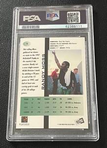 lot 152 image: Randy Moss RC PSA Graded 9 1998 Press Pass #5 Rookie Minnesota Vikings Football Card
