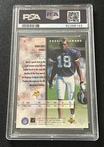 lot 155 image: Randy Moss RC PSA Graded 8 1998 UD Black Diamond #97 Minnesota Vikings Football Card
