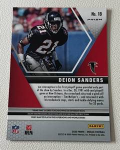 lot 163 image: Deion Sanders 2020 Mosaic Prizm #18 Football Card