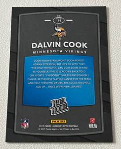 lot 170 image: Dalvin Cook Donruss Optic RC 2017 Rated Rookie Minnesota Vikings Football Card