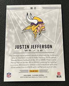 lot 187 image: Justin Jefferson RC Bronze SP 2020 Illusions #22 Rookie Minnesota Vikings Football Card