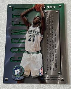 lot 204 image: Kevin Garnett RC 1995-96 Fleer Metal Universe #167 Rookie Minnesota Timberwolves Basketball Card