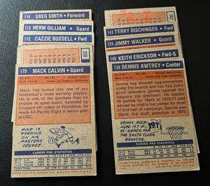 lot 207 image: 1972 Topps Basketball 8 Card Lot Vintage