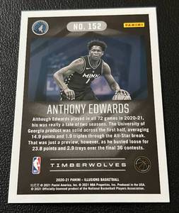 lot 211 image: Anthony Edwards RC 2020-21 Illusions #152 Rookie Minnesota Timberwolves Basketball Card