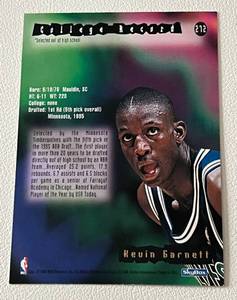 lot 214 image: Kevin Garnett RC 1996 Skybox NBA Hoops #272 Rookie Minnesota Timberwolves Basketball Card