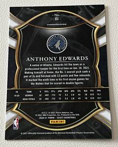lot 217 image: Anthony Edwards RC Blue Concourse 2020-21 Select Minnesota Timberwolves Basketball Card