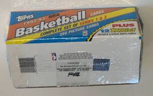 lot 242 image: 1992-93 Topps NBA Complete Sealed Set Series 1 and 2, 396 Cards, Michael Jordan Basketball