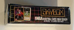 lot 249 image: 1990-91 NBA Skybox Sealed Box, 36 Packs, Michael Jordan Basketball Cards