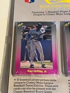 lot 274 image: 1989 Classic Baseball Travel Update II Board Game Sealed Set - Includes Ken Griffey Jr. RC