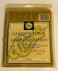 lot 276 image: 1991 Classic Basketball Draft Picks Complete Sealed NBA Card Set, Limited Edition