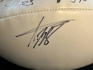 lot 287 image: Minnesota Vikings Team Signed Commemorative Football - Adrian Peterson
