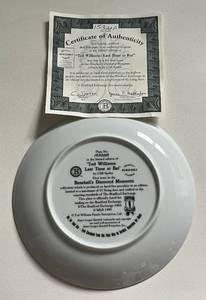 lot 298 image: Ted Williams Last Time at Bat Limited Edition Plate by The Bradford Exchange with COA, baseball
