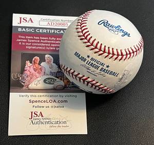 lot 303 image: Tony Batitsa Signed Official MLB Baseball w inscription and JSA COA Minnesota Twins