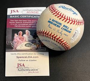 lot 305 image: Mo Vaughn Signed Official MLB Baseball with JSA COA
