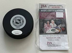 lot 309 image: Rick DiPietro Signed NY Islanders Hockey Puck with JSA COA