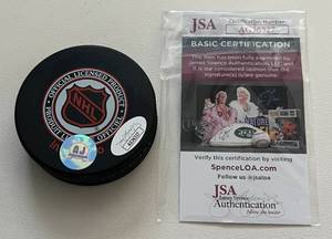 lot 312 image: Wayne Primeau Signed San Jose Sharks Hockey Puck with JSA COA