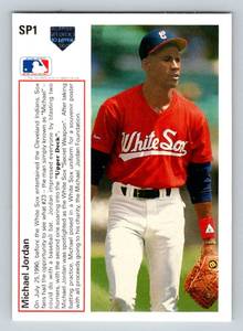 lot 10A image: Michael Jordan RC 1991 Upper Deck SP1 Iconic Baseball Rookie Card