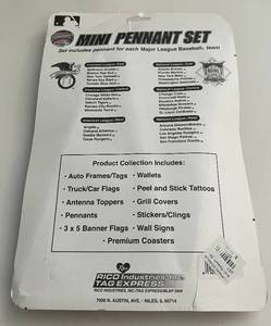 lot 330 image: MLB Baseball Mini Pennant Set, New in Box, includes 30 pennants