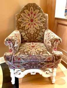 lot 62 image: Upholstered Accent Armchair by Baker