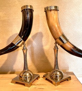lot 82 image: Pair of Italian Decorative Horns