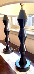 lot 39 image: Pair of Wenge Table Lamps